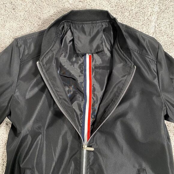 Vogue FS Bomber Jacket Mens 2XL Dark Satin Black Coat Lined Classic Look - Picture 5 of 13